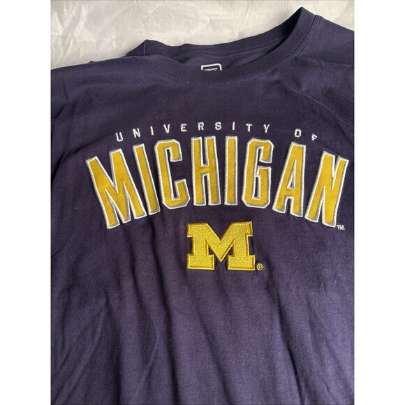 University Of Michigan Navy Blue Embroidered T Shirt 2XL - Picture 4 of 13